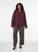 Long-sleeved blouse with lace pattern, Dark Bordeaux, Model image number 1