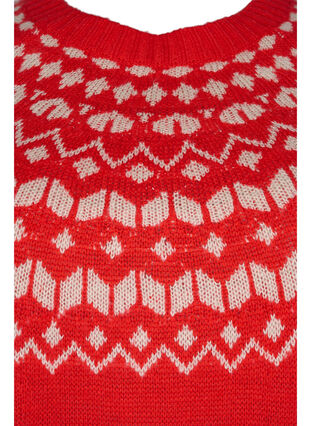 Knitted jumper with jacquard pattern, Fiery Red Comb, Packshot image number 2