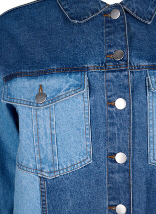 Colorblock denim jacket, Light Blue Denim, Packshot image number 2