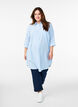 Long striped shirt with 3/4 sleeves, Light Blue, Model image number 1