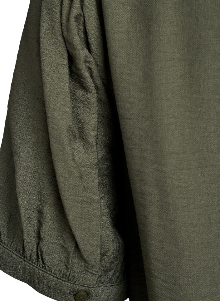 Viscose blouse with 1/2 sleeves, Green, Packshot image number 3