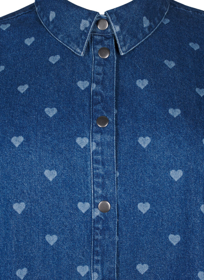 Denim shirt with hearts, L. Blue D. W. Heart, Packshot image number 2