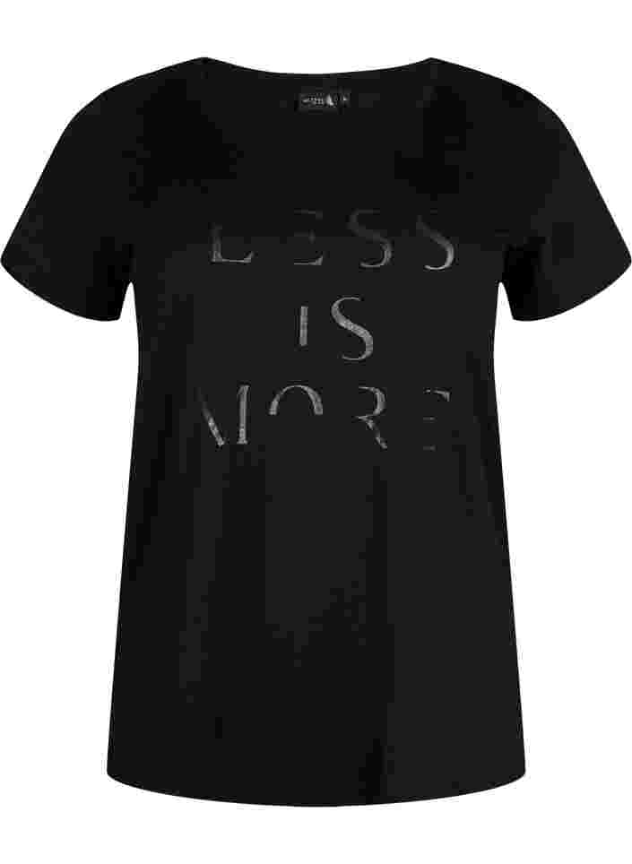 Sports t-shirt with print, Black w.Less Is More, Packshot image number 0