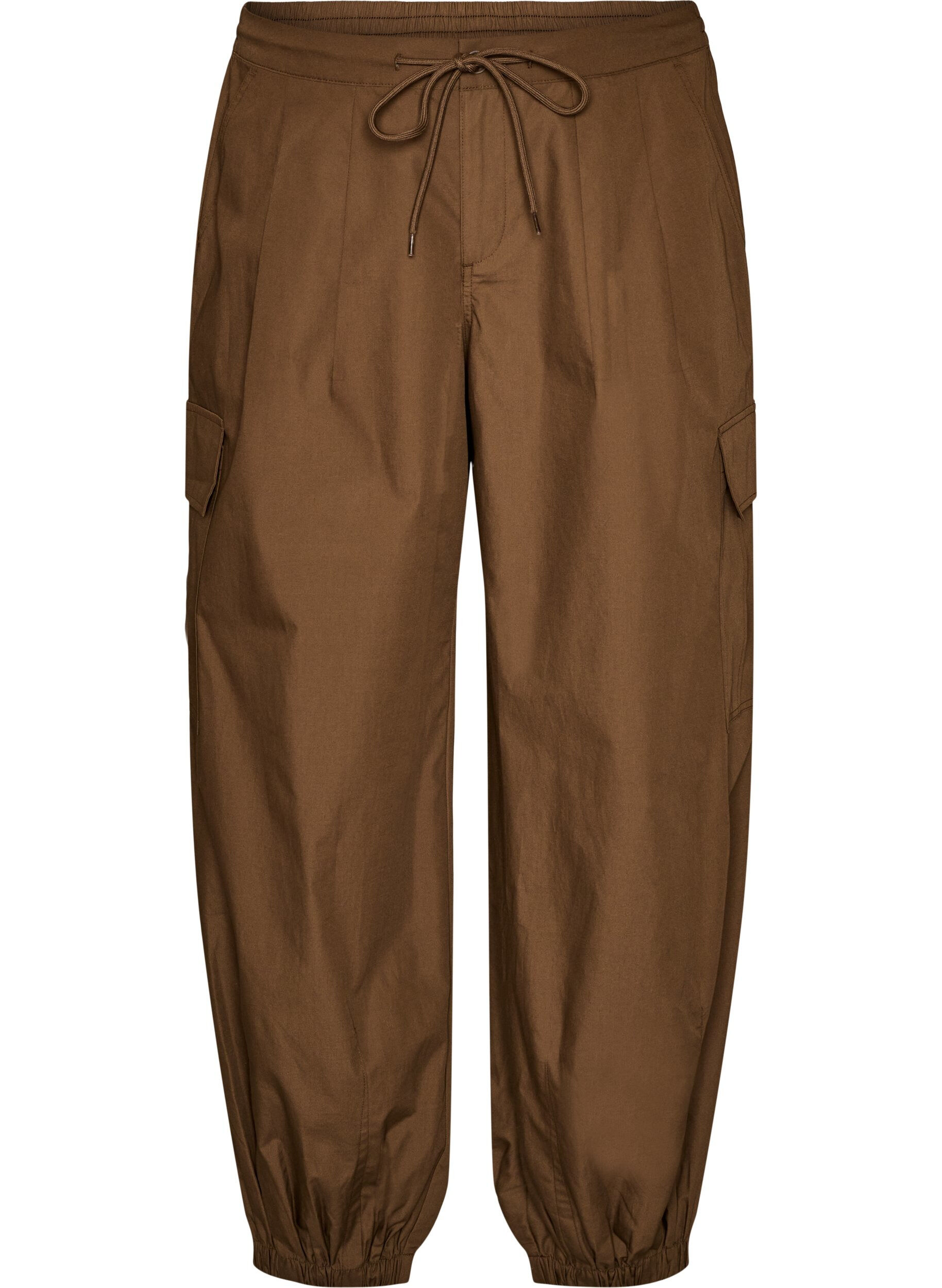 ZizzifashionCotton cargo trousers with a balloon leg, Brown, Packshot image number 0