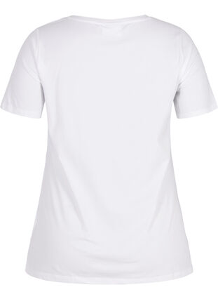 Basic plain cotton t-shirt, Bright White, Packshot image number 1