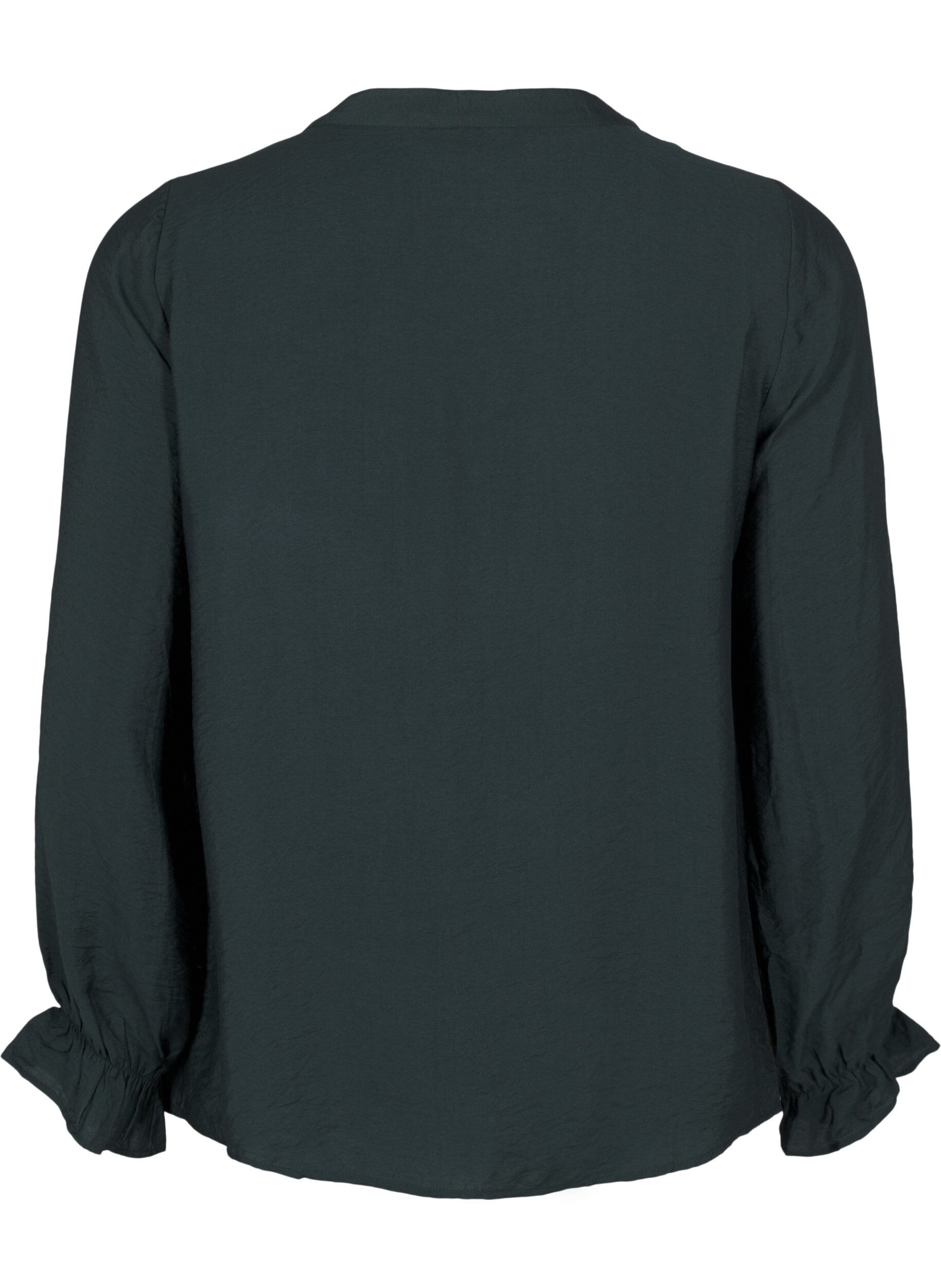 Zizzifashion Long-sleeved blouse with a V-neck, Scarab, Packshot image number 1