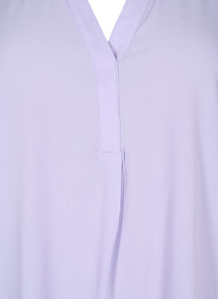 Short-sleeved blouse with v-neckline, Lavender, Packshot image number 2
