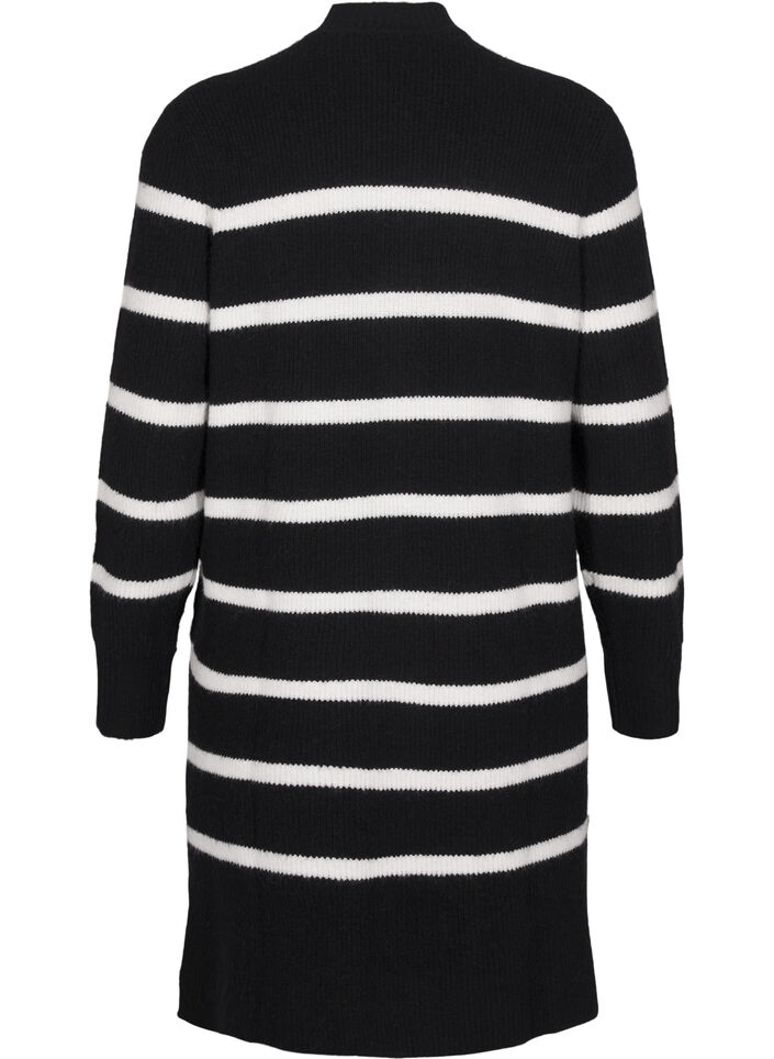Long-sleeved knitted dress with stripes, Black Cloud D. Comb, Packshot image number 1