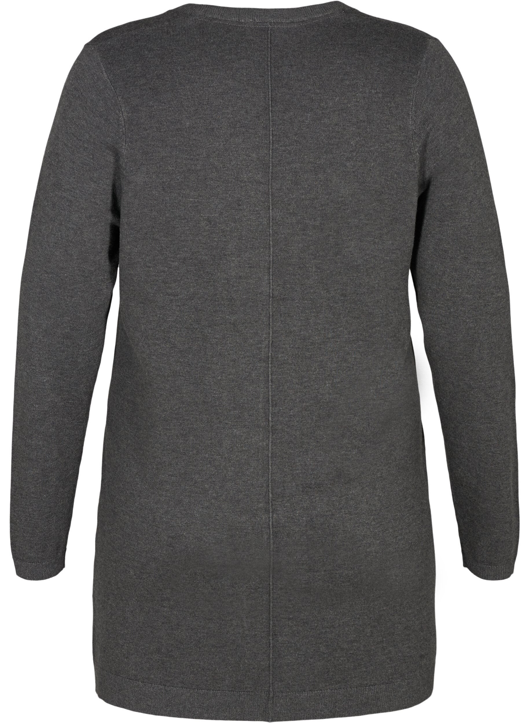 ZizzifashionLong knitted cardigan in a viscose blend, Dark Grey, Packshot image number 1