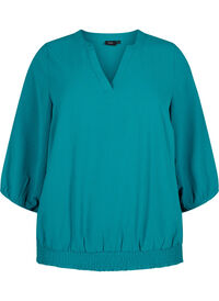 Blouse with smock and 3/4 sleeves