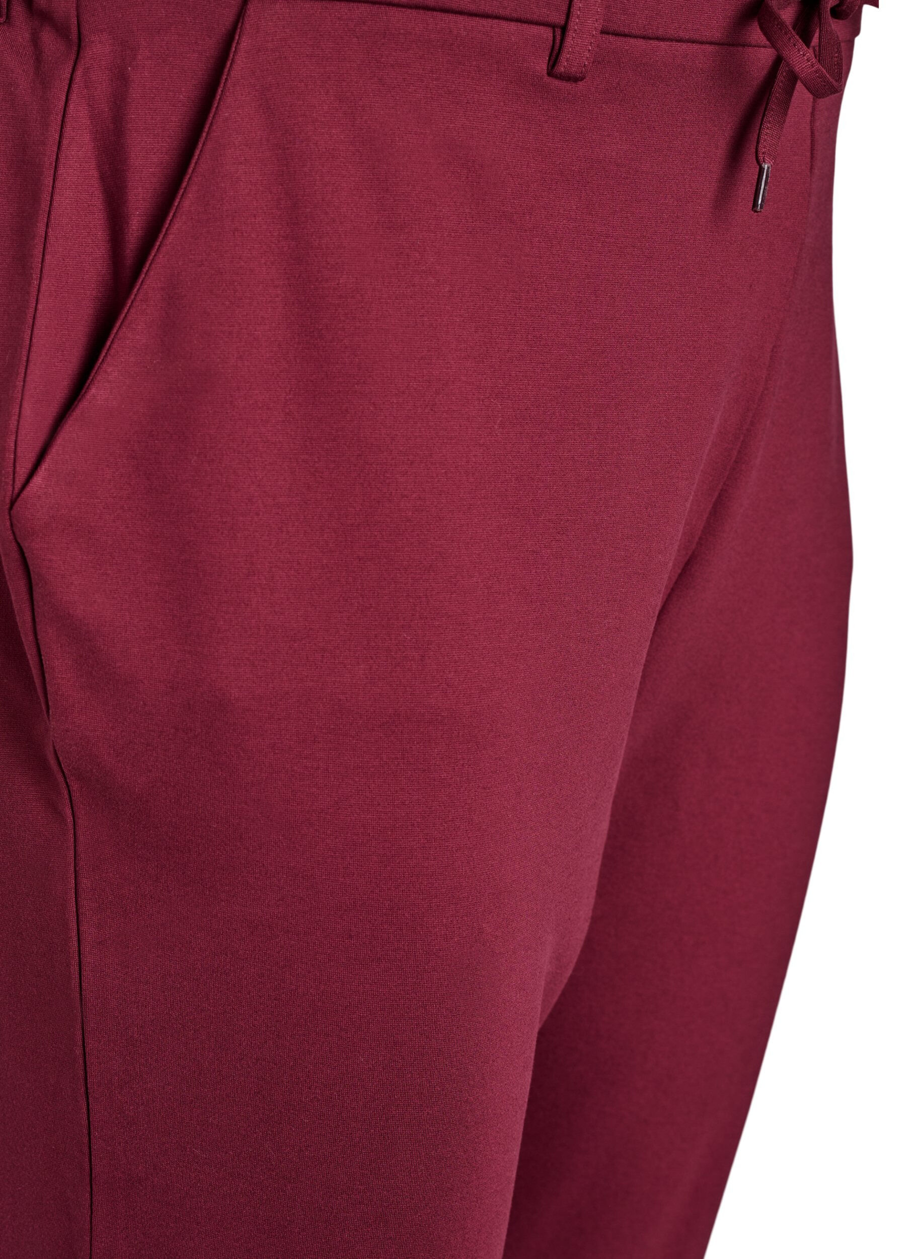Zizzifashion Cropped Maddison trousers, Dark Bordeaux, Packshot image number 2