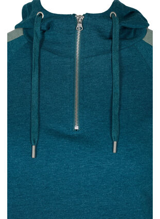 Hooded sweatshirt with zip, Deep Teal, Packshot image number 2