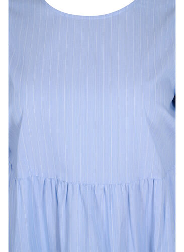Striped dress with short puff sleeves, Blue As Sample, Packshot image number 2