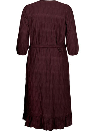 FLASH - Wrap Dress with 3/4 Sleeves, Fudge, Packshot image number 1