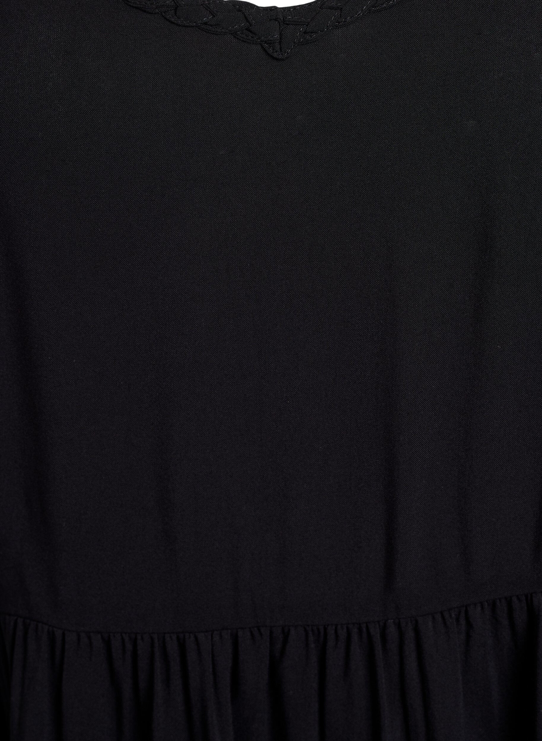 Zizzifashion Midi strap dress with a smocked back, Black, Packshot image number 2