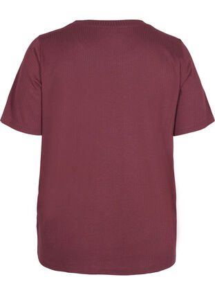 Short-sleeved t-shirt in ribbed fabric, Vineyard Wine, Packshot image number 1