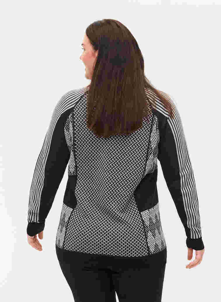Patterned ski undershirt with wool, Medium Grey Comb, Model