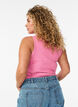 Cotton ribbed top with high neck, Rose, Model image number 2