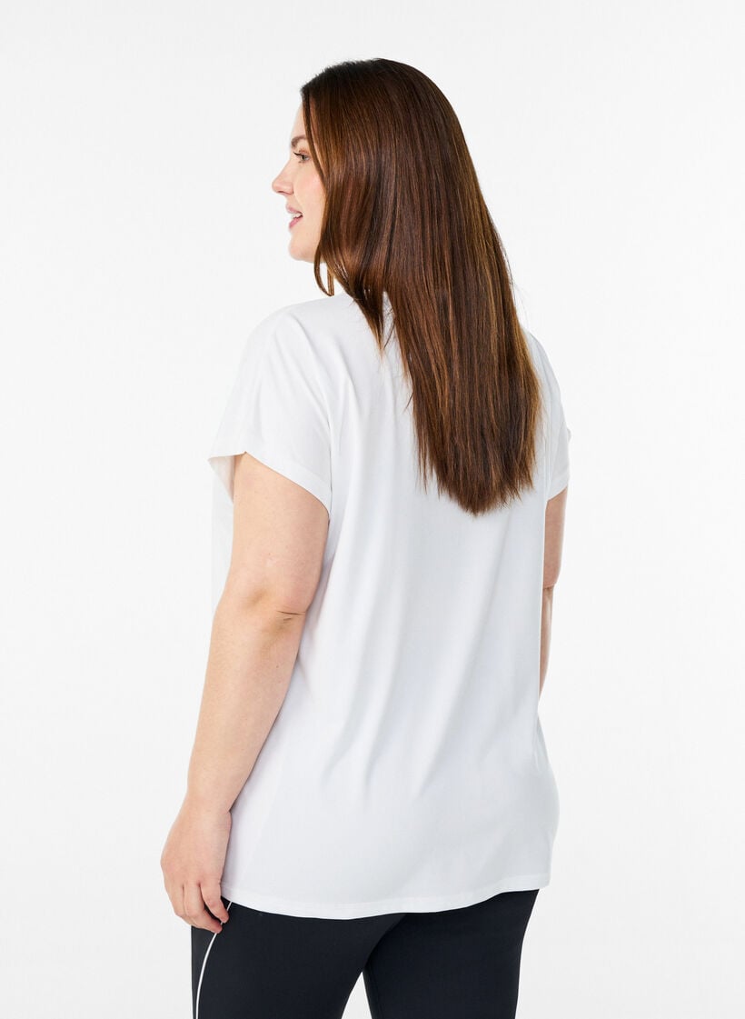 Solid-coloured training T-shirt, White, Model image number 2