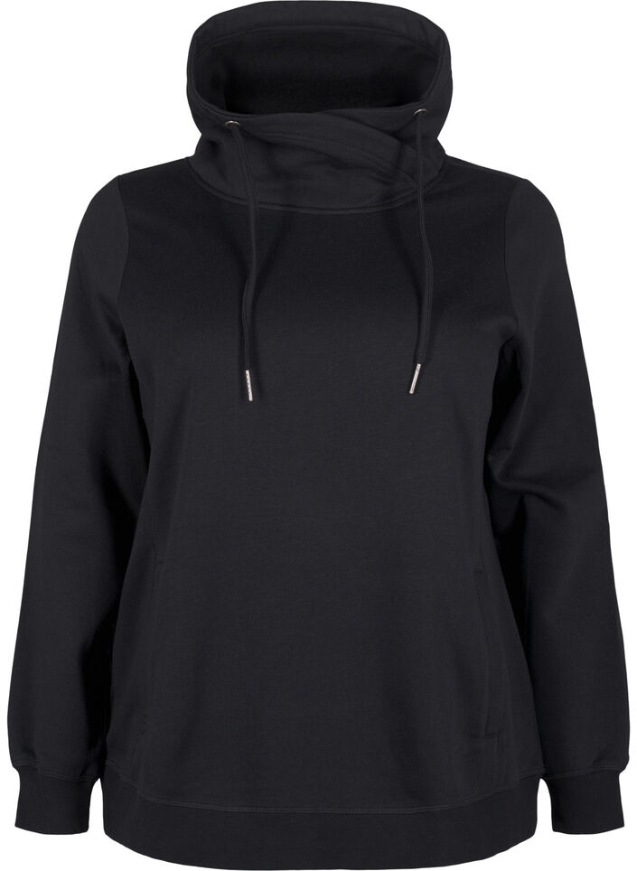 FLASH - Sweatshirt with high collar, Black, Packshot image number 0