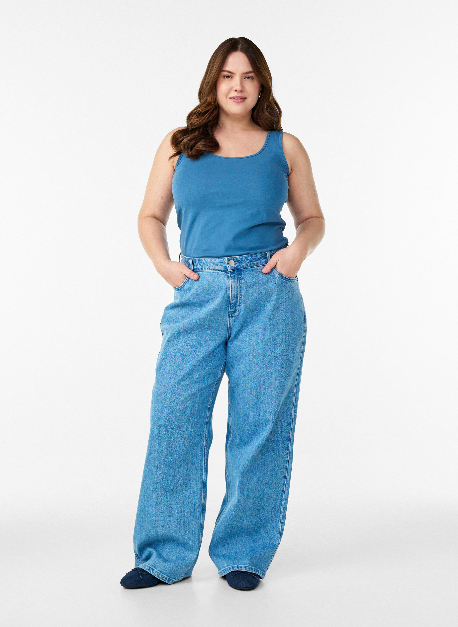 Zizzifashion Cotton basic top, Grey, Model image number 1