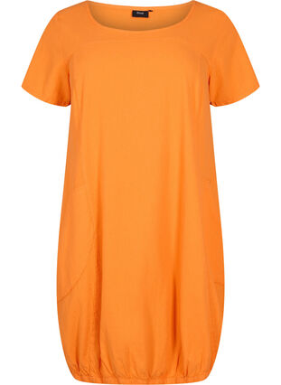 Short sleeve cotton dress, Orange Tiger, Packshot image number 0