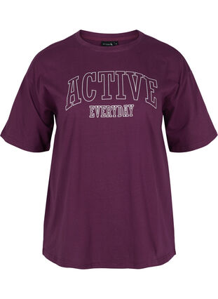 Cotton workout t-shirt, Blackberry Wine, Packshot image number 0