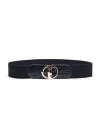Elastic waist belt with gold-colored buckle