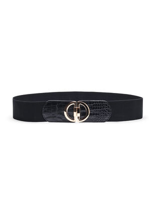 Farfetch Gucci Black Belt Gold Buckle Elastic Waist Belt With Gold