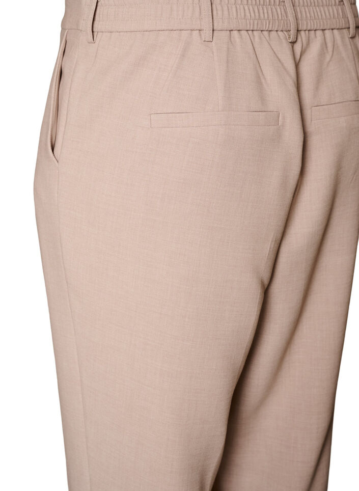 Tailored trousers with a high waist and straight fit, Beige, Packshot image number 3