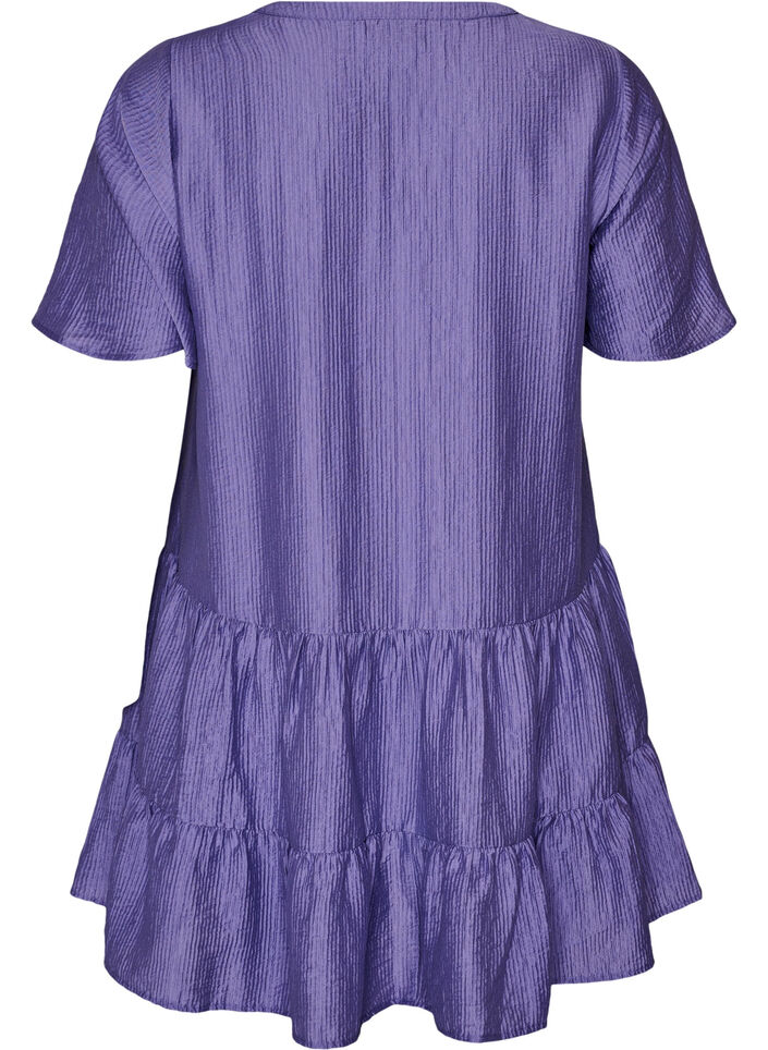 Textured A-line dress, Purple, Packshot image number 1