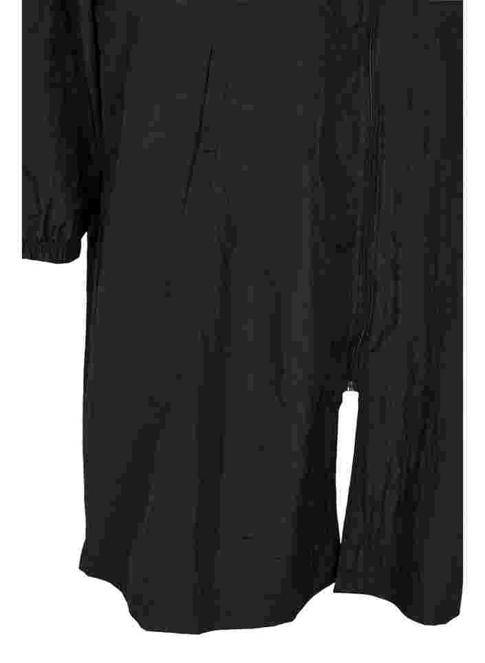 Long sports jacket with adjustable waist, Black, Packshot image number 3