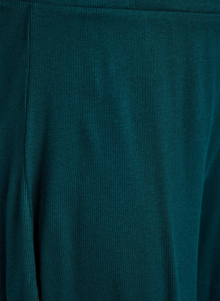 Loose night shorts with ribbed texture and lace trim, Green, Packshot image number 2