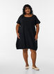 Short sleeve cotton dress, Black, Model image number 1