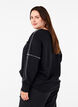 Sweatshirt with contrast stitching, Black, Model image number 1