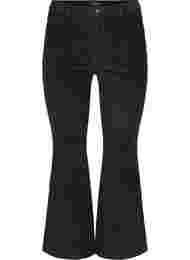 Velvet trousers with bootcut, Black, Packshot