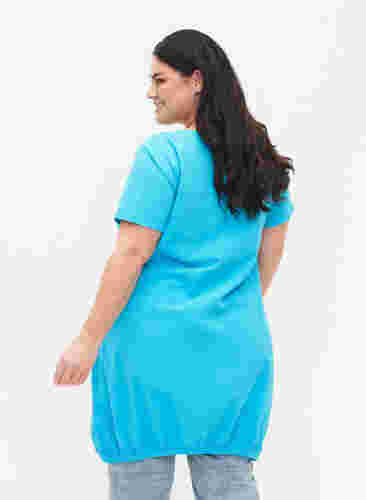 Short-sleeved cotton dress, Blue Atoll, Model image number 1