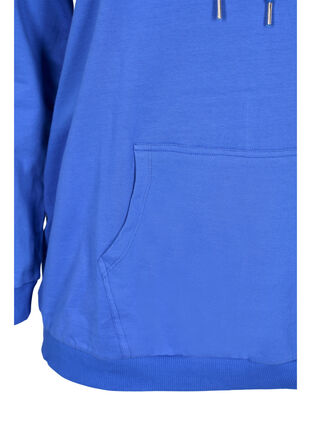 Sweatshirt with text print and hood, Dazzling Blue, Packshot image number 3