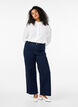 High-waisted jeans with wide legs, Blue, Model image number 0