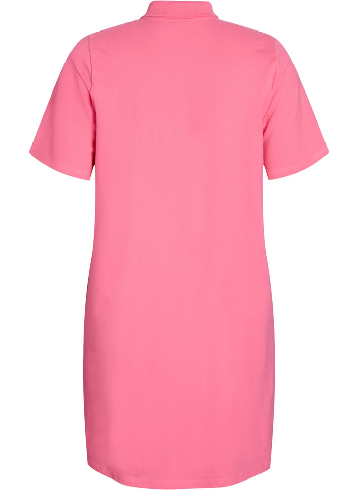 Short A-line polo dress, Pink, Packshot image number 1