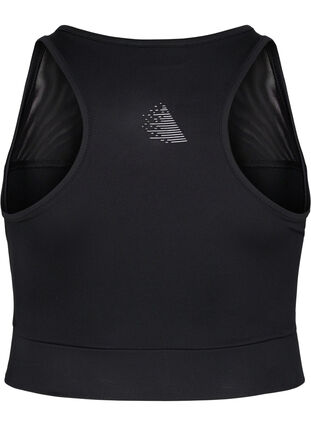 Sports bra with mesh, Black, Packshot image number 1