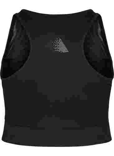 Sports bra with mesh, Black, Packshot image number 1