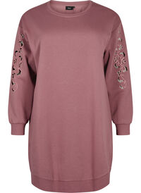 Sweat dress with embroidered details