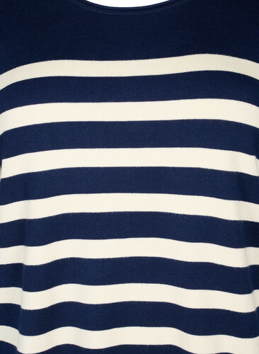 Striped viscose blouse, Navy Blazer Comb, Packshot image number 2