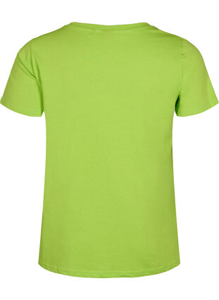 Cotton t-shirt with print, Lime Green w. Bella, Packshot image number 1