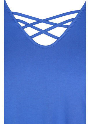 Short sleeve t-shirt with v-neckline, Dazzling Blue, Packshot image number 2