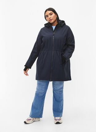 Softshell jacket with detachable hood, Night Sky, Model image number 3