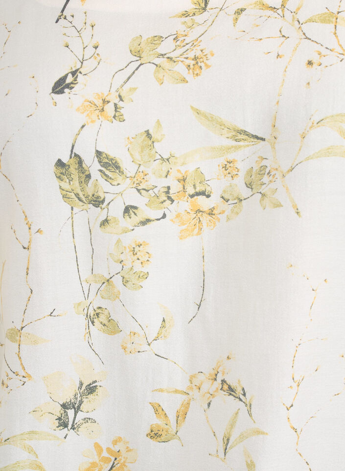 Floral print blouse with square neck, Yellow, Packshot image number 2