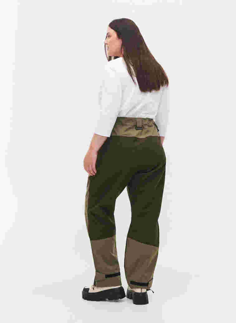 Waterproof shell trousers with pockets, Forest Night Comb, Model image number 1