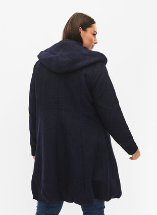 A-line coat with hood, Night Sky Mel., Model image number 1